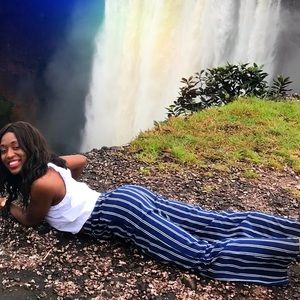 High Waisted Pinstriped Pants